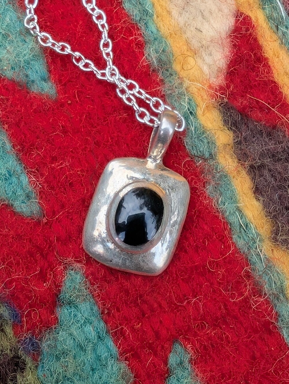 Sterling Silver Black Onyx Pendant Necklace - Women Jewelry